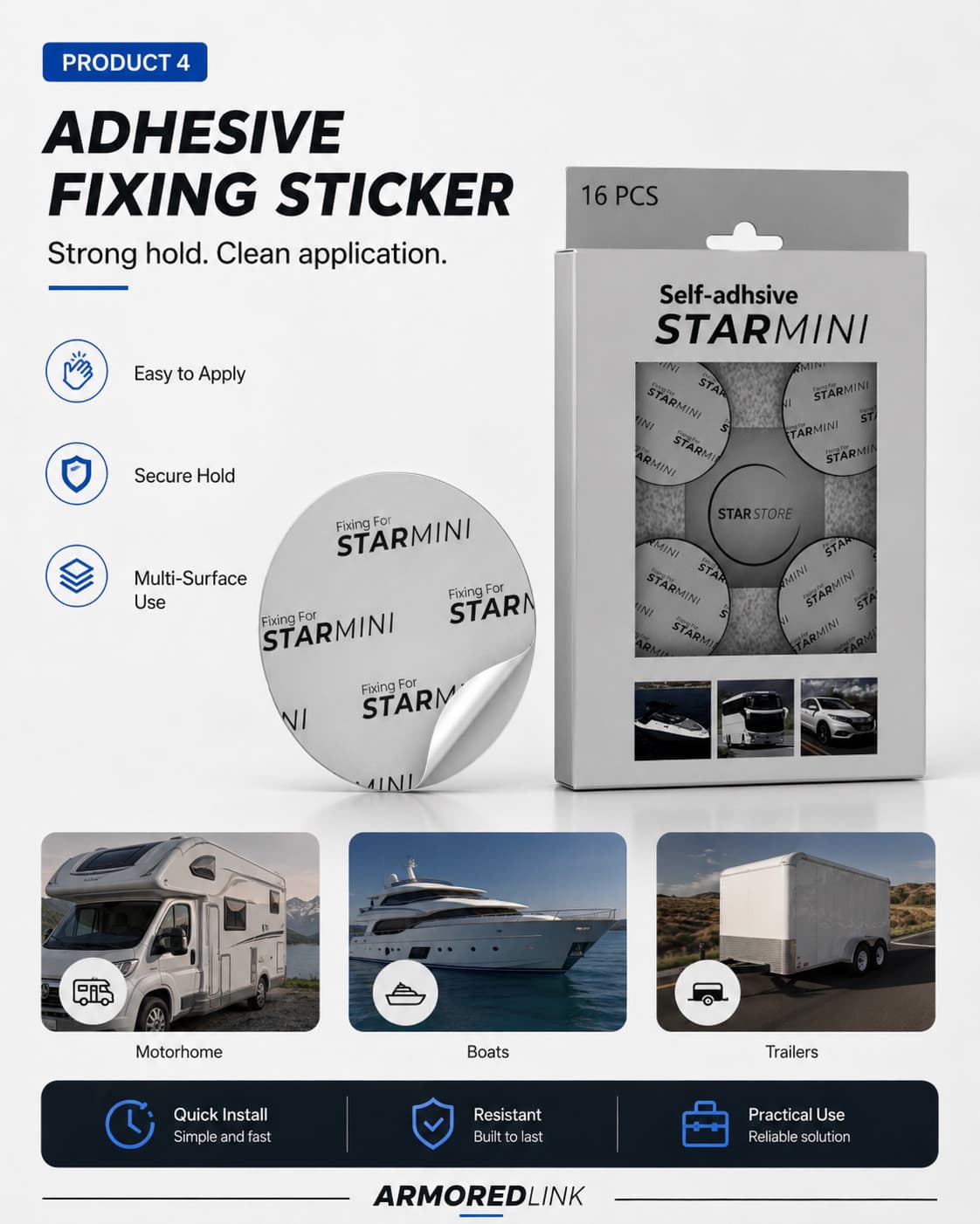 ARMORED LINK Adhesive Fixing Sticker